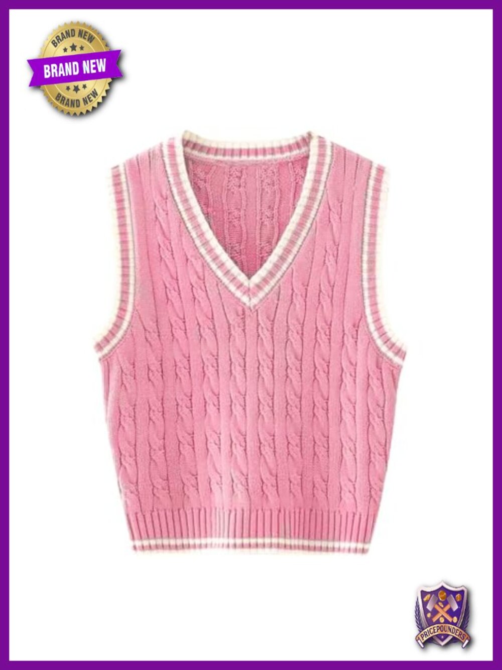 Womens Cotton Sleeveless V Neck Sweater Vest Pullover Knit Top